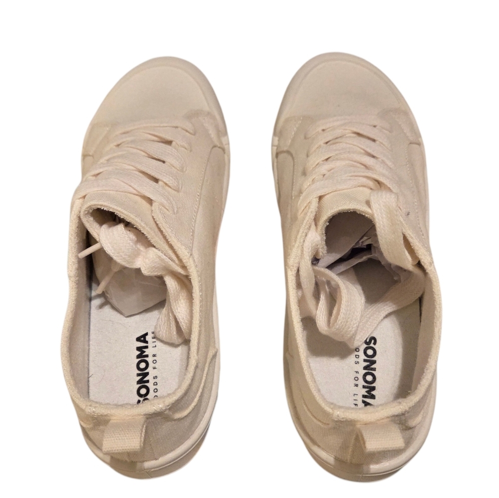 Sonoma Off White Canvas Tie Up Sneakers Size 10